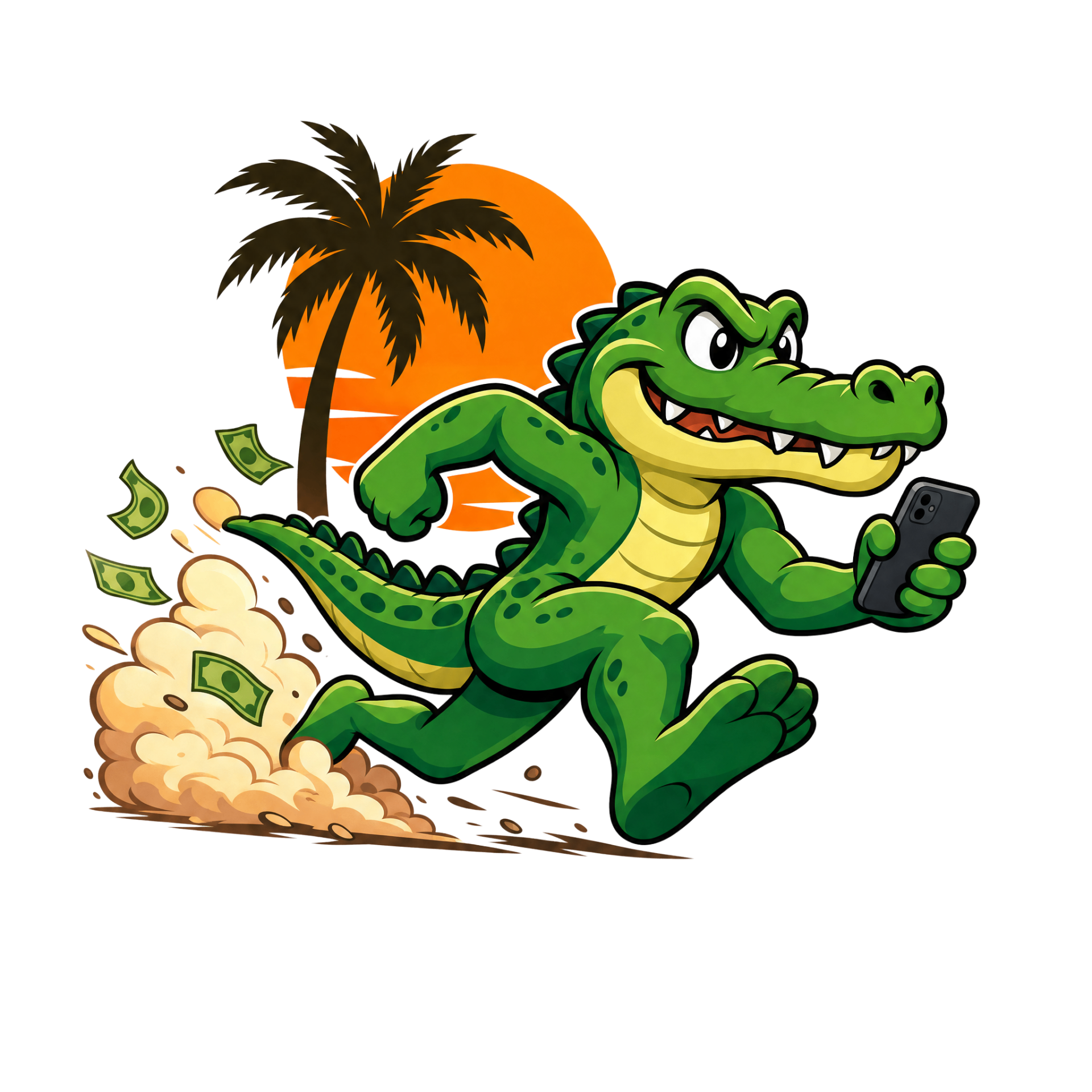 Running gator mascot
